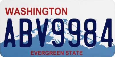 WA license plate ABV9984