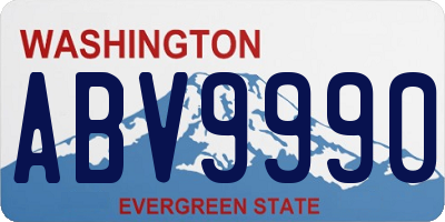 WA license plate ABV9990