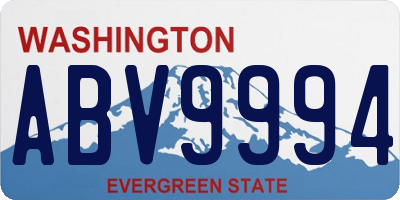 WA license plate ABV9994