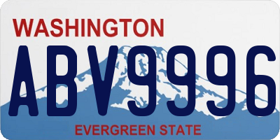 WA license plate ABV9996