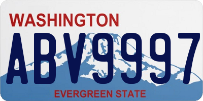 WA license plate ABV9997