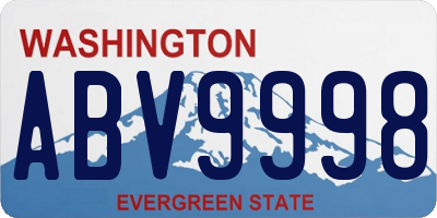 WA license plate ABV9998