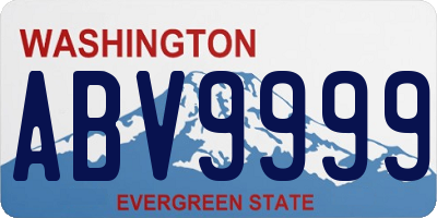 WA license plate ABV9999