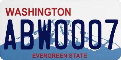 WA license plate ABW0007