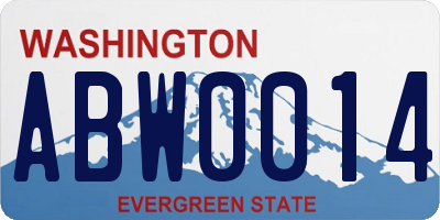 WA license plate ABW0014