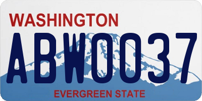 WA license plate ABW0037