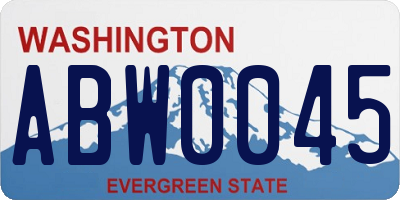 WA license plate ABW0045