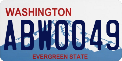 WA license plate ABW0049