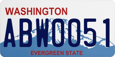 WA license plate ABW0051