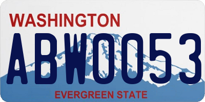 WA license plate ABW0053