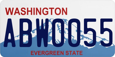 WA license plate ABW0055