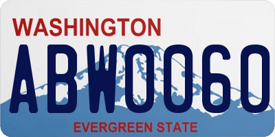 WA license plate ABW0060