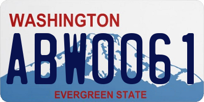 WA license plate ABW0061