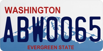 WA license plate ABW0065