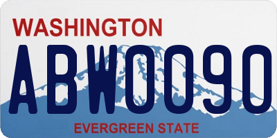 WA license plate ABW0090