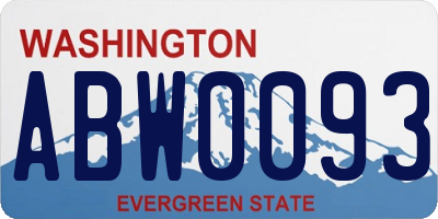 WA license plate ABW0093