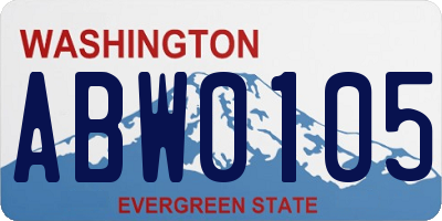 WA license plate ABW0105