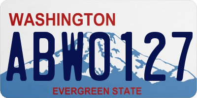 WA license plate ABW0127