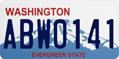 WA license plate ABW0141