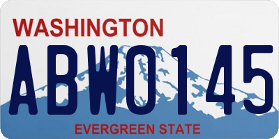 WA license plate ABW0145