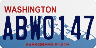 WA license plate ABW0147