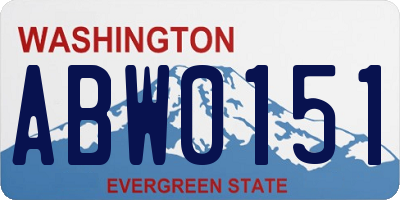 WA license plate ABW0151