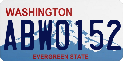 WA license plate ABW0152