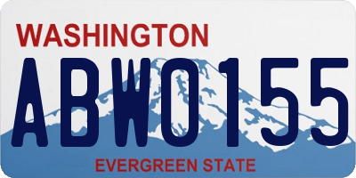 WA license plate ABW0155