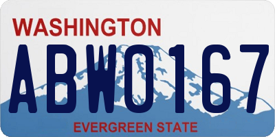 WA license plate ABW0167
