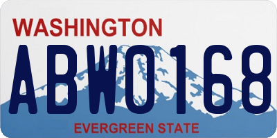 WA license plate ABW0168