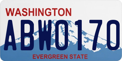 WA license plate ABW0170