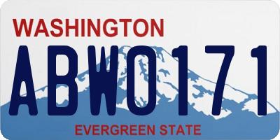 WA license plate ABW0171