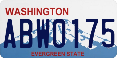 WA license plate ABW0175