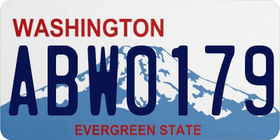 WA license plate ABW0179