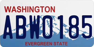 WA license plate ABW0185