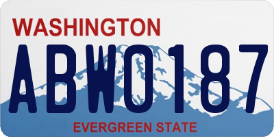 WA license plate ABW0187