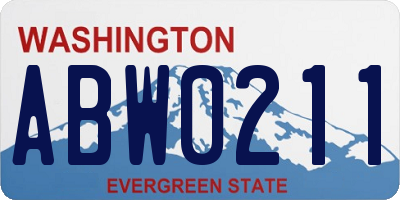 WA license plate ABW0211