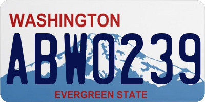 WA license plate ABW0239