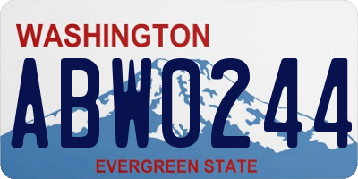 WA license plate ABW0244