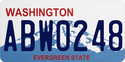 WA license plate ABW0248