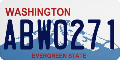 WA license plate ABW0271