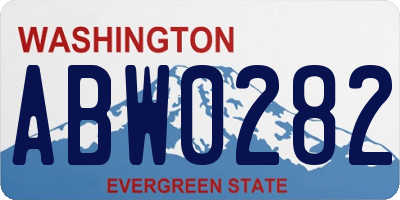 WA license plate ABW0282