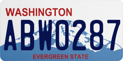 WA license plate ABW0287