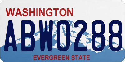 WA license plate ABW0288