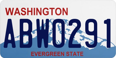 WA license plate ABW0291