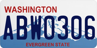 WA license plate ABW0306
