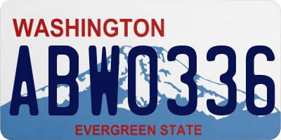 WA license plate ABW0336
