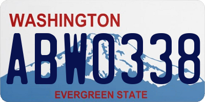 WA license plate ABW0338