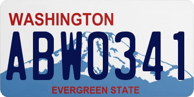 WA license plate ABW0341