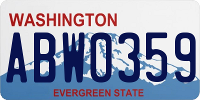 WA license plate ABW0359